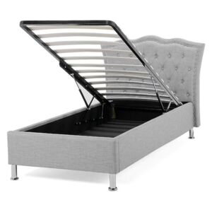 Jednolôžková posteľ 90 cm MATH (s roštom a úl. priestorom) (sivá). Akcia -15%. Vlastná spoľahlivá doprava až k Vám domov