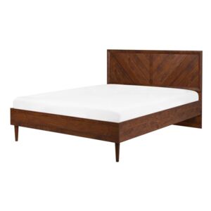 Manželská posteľ 140 cm MILLET (s roštom) (tmavé drevo). Akcia -26%. Vlastná spoľahlivá doprava až k Vám domov