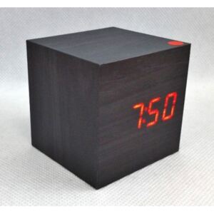 Čierny LED budík s dátumom EuB 8467, 6 cm
