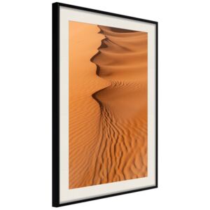Bimago Zarámovaný obraz - Patterns on the Sand Čierny rám s paspartou 40x60 cm