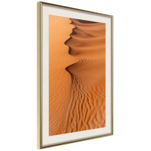 Bimago Zarámovaný obraz - Patterns on the Sand Zlatý rám s paspartou 20x30 cm