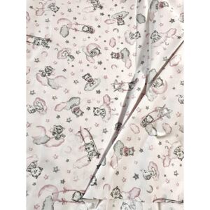 Bavlnená látka Mačičky ružová, š. 290 cm