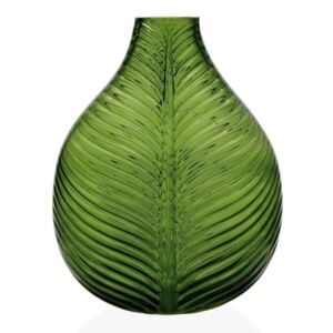 Sklenená váza - zelený list, 23 x 15 x 30 cm - Andrea House