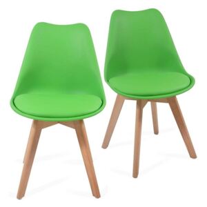 Sada stoličiek s plastovým sedadlom, 2 ks, zelené