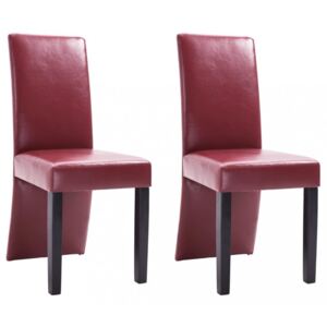 Jedálenská stolička 2 ks umelá koža / drevo Dekorhome Vínová