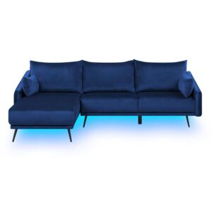 Rohová sedačka Yrso (modrá) (s LED osvetlením) (L). Akcia -21%. Vlastná spoľahlivá doprava až k Vám domov