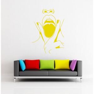 GLIX Lips swag - nálepka na stenu Žltá 70 x 95 cm