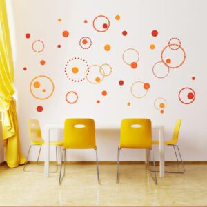 GLIX Kruhy - nálepka na zeď Oranžová 3 x 30 x 55 cm