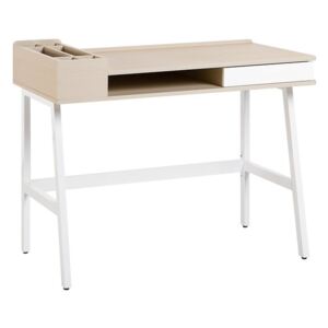 Písací stôl Paribo (biela). Akcia -24%. Vlastná spoľahlivá doprava až k Vám domov