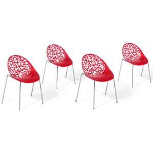 Set 4ks. jedálenských stoličiek Mumbwa (červená). Akcia -26%. Vlastná spoľahlivá doprava až k Vám domov