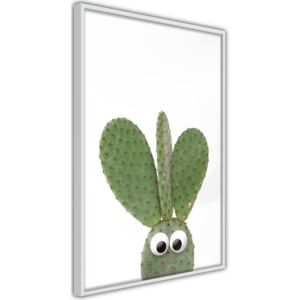 Bimago Zarámovaný obraz - Funny Cactus III Biely rám 40x60 cm