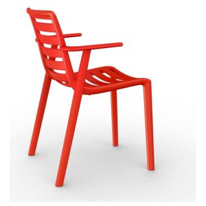 Sada 2 záhradných stoličiek s opierkami v červenej farbe Resol Slatka