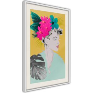 Bimago Zarámovaný obraz - Crown of Flowers Biely rám s paspartou 40x60 cm