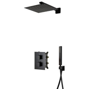 Corsan Z01TBL čierna podomietková sprchová súprava s termostatom