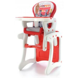 NE Jedálenská stolička so stolčekom červená - výpredaj Farba: Červená