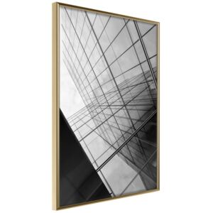 Bimago Zarámovaný obraz - Steel and Glass (Grey) Zlatý rám 40x60 cm