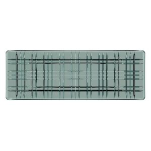 Sivá štvorcová servírovacia tácka z krištáľového skla Nachtmann Square Plate Smoke, dĺžka 42 cm