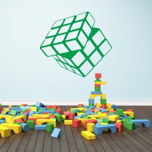 GLIX Rubikova kocka - samolepka na stenu Svetlo zelená 45 x 40 cm