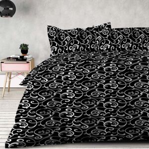 XPOSE® Bavlnené obliečky na dve postele ELIZABETH - čierna