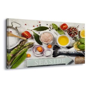 Obraz na plátne - Salmon Dinner 60x40 cm