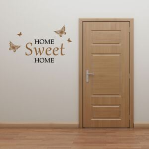 GLIX Domov sladký domov - samolepka na stenu Čierna a hnedá 70 x 45 cm