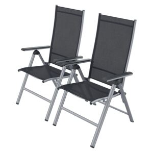 FLORABEST® Hliníková skladacia stolička ALU, šedá, 2 kusy (100318348)