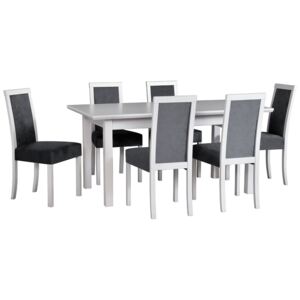 Rozkladací stôl so 6 stoličkami - AL68, Morenie: Orech - L, Poťahové látky: 23x - Kronos 19