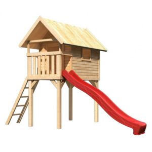Detská hracia veža so šmýkačkou Dekorhome Červená