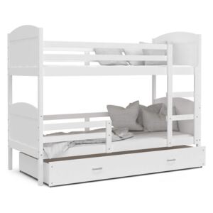 GL Mates biela MDF poschodová posteľ s úložným boxom Farba: Biela, Rozmer: 190x80