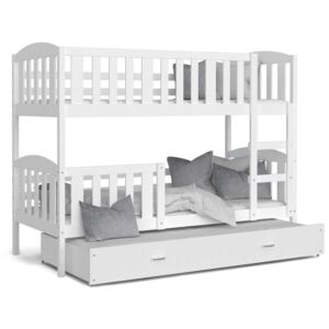 GL Poschodová posteľ pre 3 deti Jakub 3 Color Farba: Biela, Rozmer: 190x80
