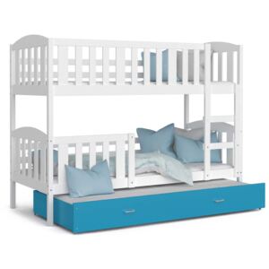 GL Poschodová posteľ pre 3 deti Jakub 3 Color Farba: Modrá, Rozmer: 190x80