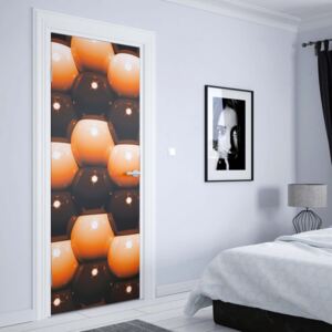 GLIX Fototapeta na dvere - 3D Orange And Black Ball Pattern