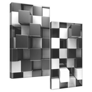 Obraz na plátne Čierno-biele 3D kocky 60x60cm 2821A_2A
