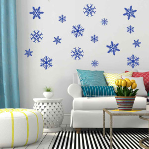 GLIX Snowflakes - nálepka na stenu Modrá 50 x 35 cm