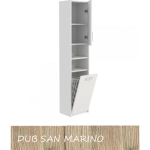 Kúpeľňová skrinka s košom šírka 30 cm 4 police Dub San Marino