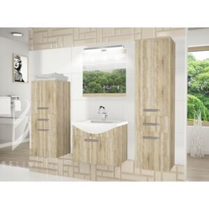 Moderná kúpeľňová zostava FINE s LED osvetlením 4PRO + zrkadlo a umývadlo 01 ZADARMO 200