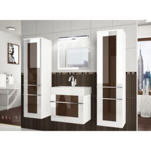 Moderná štýlová kúpelňová zostava s led osvetlením ELEGANZA 5PRO + zrkadlo ZADARMO 124