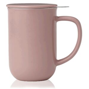 Porcelánový hrnček na čaj Minima Balance s nerezovým filtrom, 0,55 l, ružový