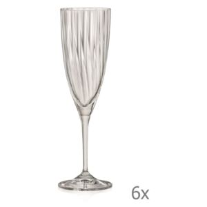 Súprava 6 pohárov na šampanské Crystalex Kate Optic, 220 ml