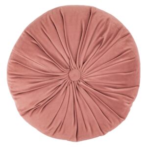 Ružový zamatový dekoratívny vankúš Tiseco Home Studio Velvet, ø 38 cm