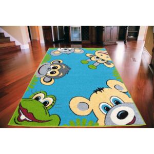 Detský koberec Zvieratkový TOP modrý, Velikosti 133x180cm