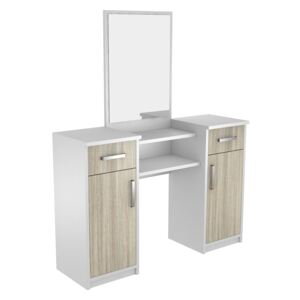 Toaletný stolík s veľkým zrkadlom - kombinácia farieb Alaska bílá