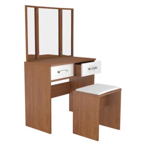 Zostava toaletný stolík s 3 zrkadlami + taburetka - kombinácia farieb Calvados