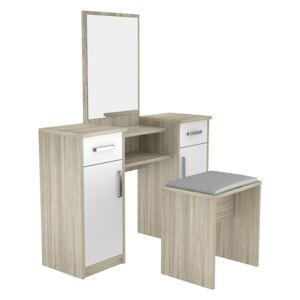 Zostava toaletný stolík so zrkadlom a taburetkou - kombinácia farieb Dub Sonoma