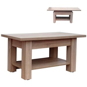 Moderný konferenčný stolík rozkladací - výber tvaru dosky / výber dekoru Ostré