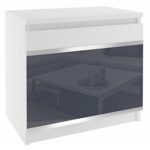 Nočný stolík s dvierkami Meneo biely/šedý