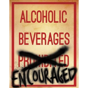 Plechová ceduľa Alcoholic Beverages, (31,5 x 40 cm)