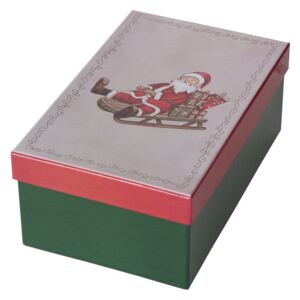 Boltze Kartónová krabica s mikulášom na saniach 20,5 cm
