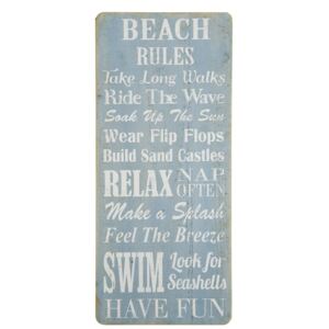 Drevená ceduľa Beach Rules (kód TYZDEN20 na -20 %)