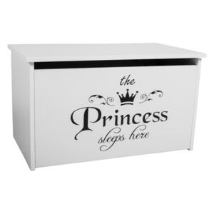 Detský úložný box Toybee s nápisom pre princezné čierny